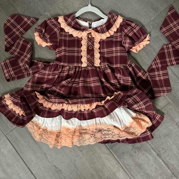 Oh Shana! Custom burgundy wine pink formal flower girl dress 5 6 Family photos - Picture 6 of 10